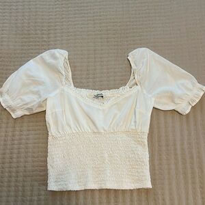 Abercrombie & Fitch Cinched Puff Sleeve Top